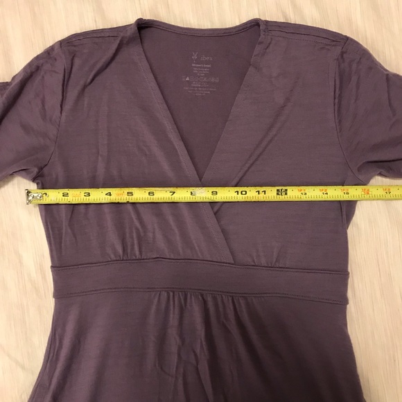 Ibex 100% Merino Wool Purple Wrap Dress with Pockets Size Small - Picture 8 of 8